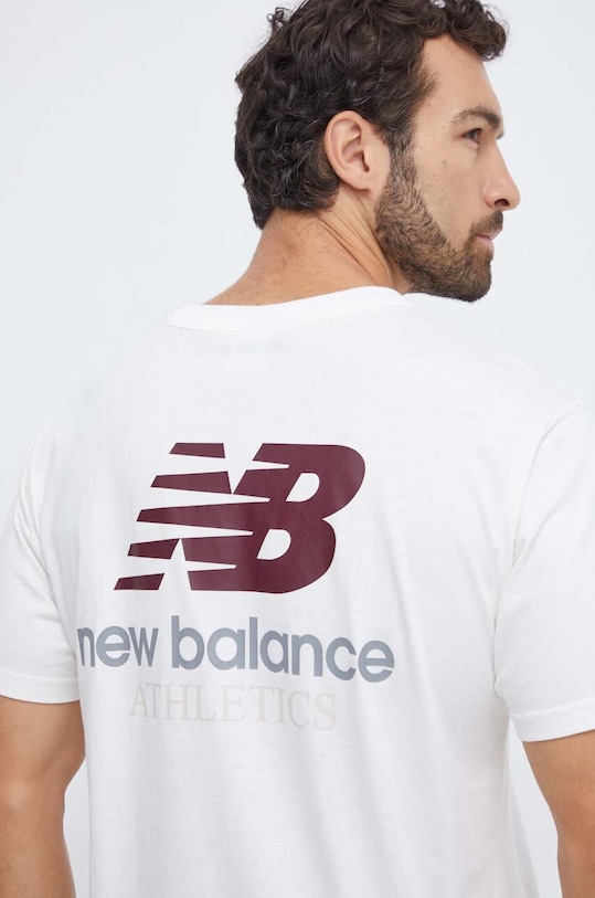 New Balance t-shirt in cotone rilassato beige MT31504SST