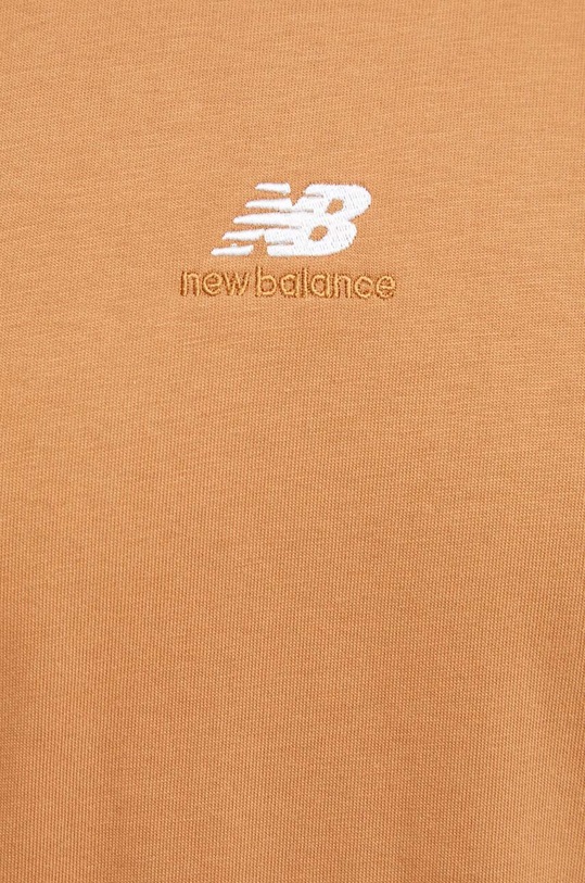 New Balance t-shirt bawełniany MT31504TOB brązowy