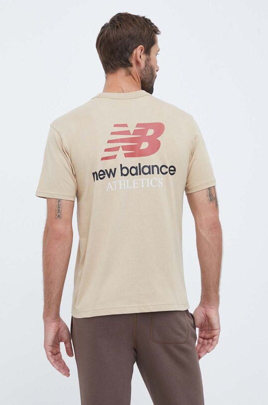 Bavlnené tričko New Balance béžová MT31504INC