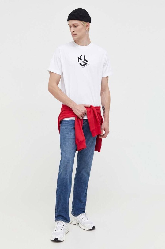 Karl Lagerfeld Jeans t-shirt bawełniany 236D1704 biały AW23