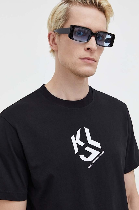 Karl Lagerfeld Jeans t-shirt bawełniany czarny 236D1704