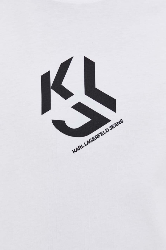Karl Lagerfeld Jeans longsleeve din bumbac 236D1705 alb