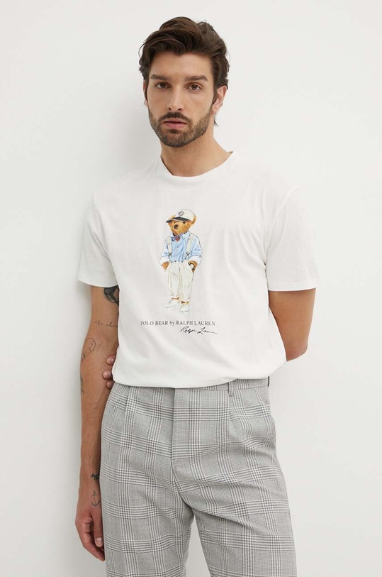 Bavlnené tričko Polo Ralph Lauren biela 710854497