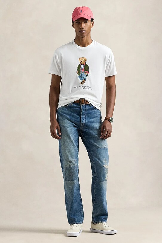 Odzież Polo Ralph Lauren t-shirt bawełniany 710854497 biały
