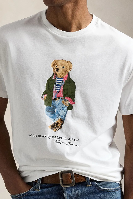 Бавовняна футболка Polo Ralph Lauren білий 710854497