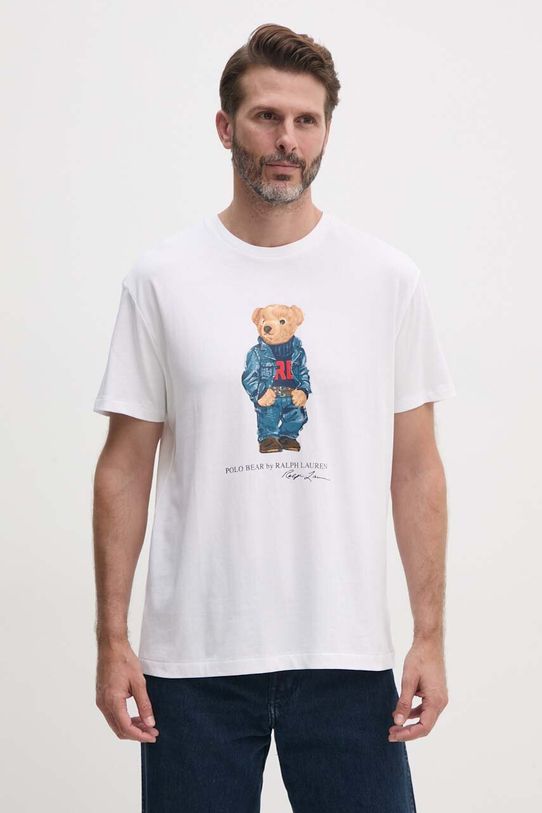 Polo Ralph Lauren t-shirt bawełniany nadruk beżowy 710854497