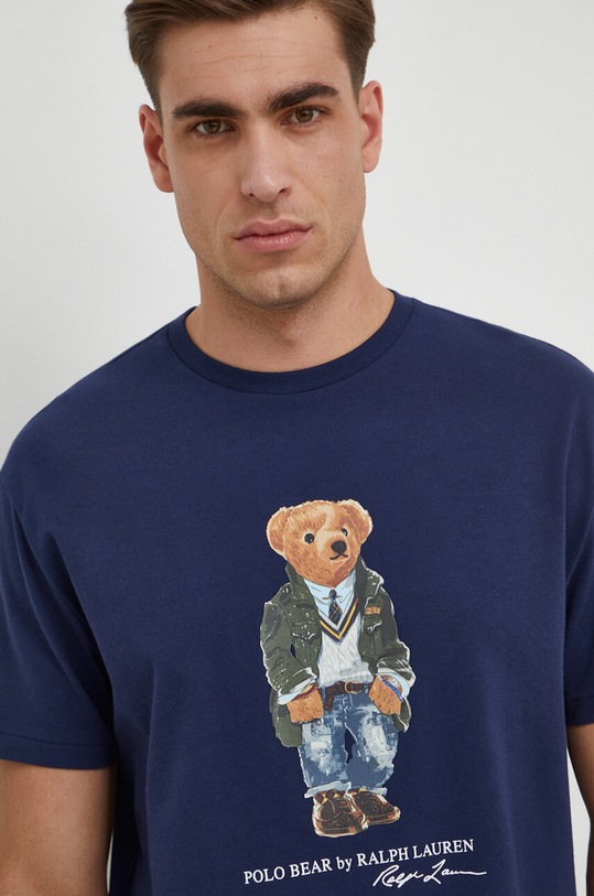 Хлопковая футболка Polo Ralph Lauren тёмно-синий 710854497