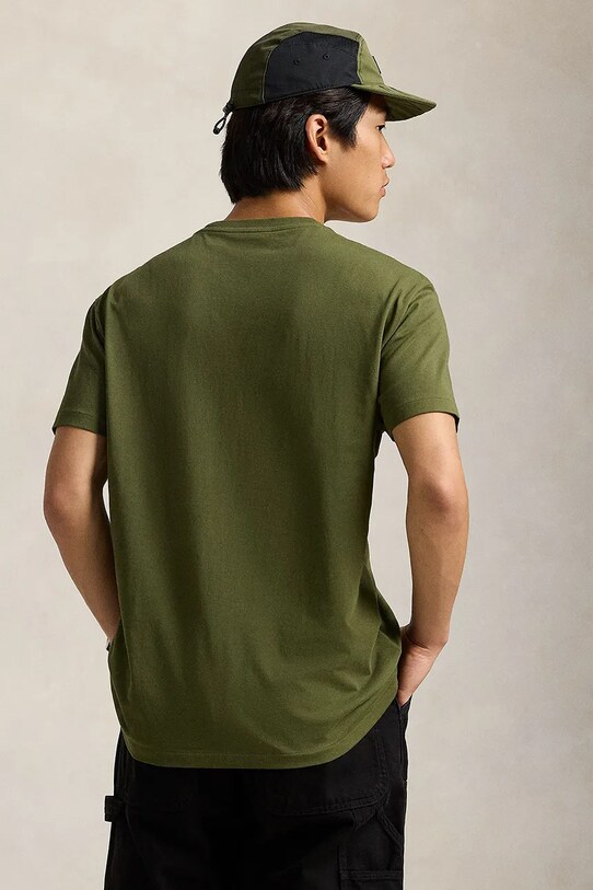 Бавовняна футболка Polo Ralph Lauren 710854497 зелений AW24