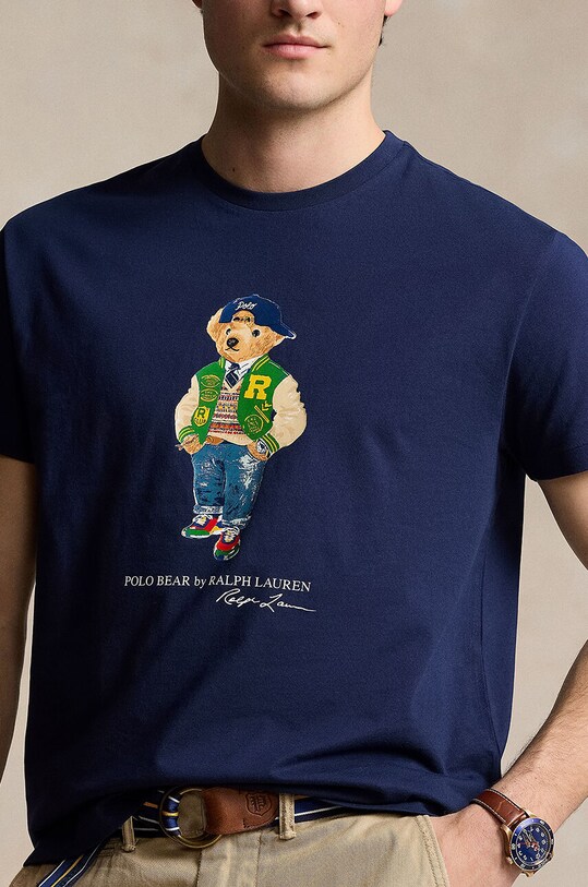Бавовняна футболка Polo Ralph Lauren блакитний 710854497