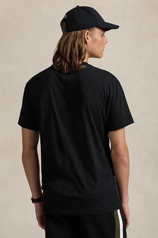 Хлопковая футболка Polo Ralph Lauren 710854497 чёрный AW24