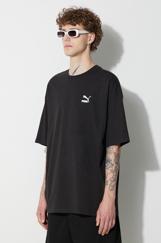 Puma t-shirt bawełniany BETTER CLASSICS Oversized Tee czarny 62131501