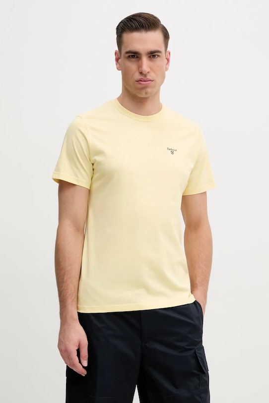 Barbour tricou din bumbac galben MTS0331