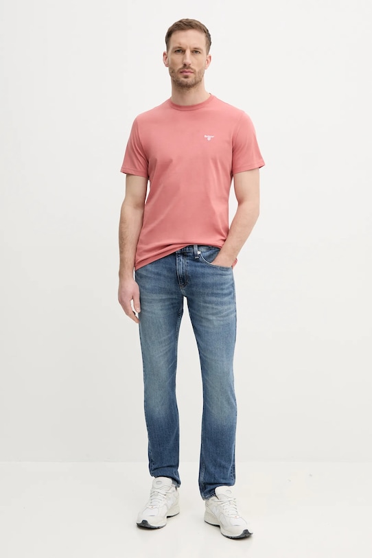 Bavlněné tričko Barbour MTS0331 oranžová AA00