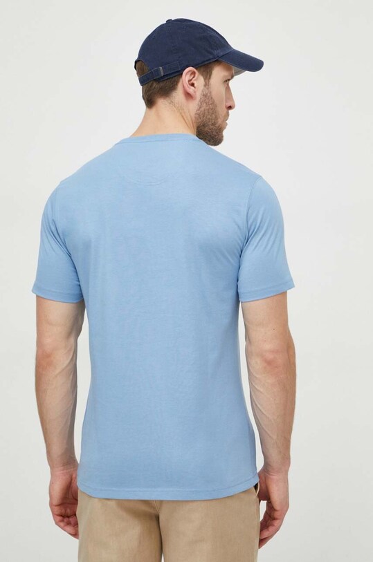 Одежда Хлопковая футболка Barbour MTS0331 голубой