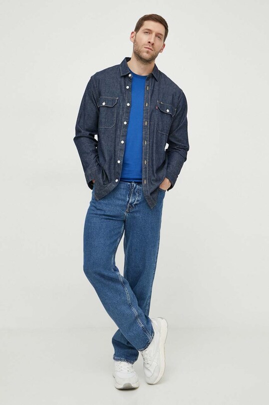 Бавовняна футболка Barbour MTS0331 блакитний AA00