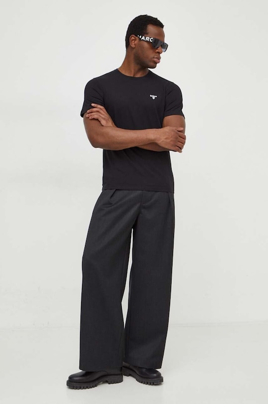 Бавовняна футболка Barbour MTS0331 чорний AA00