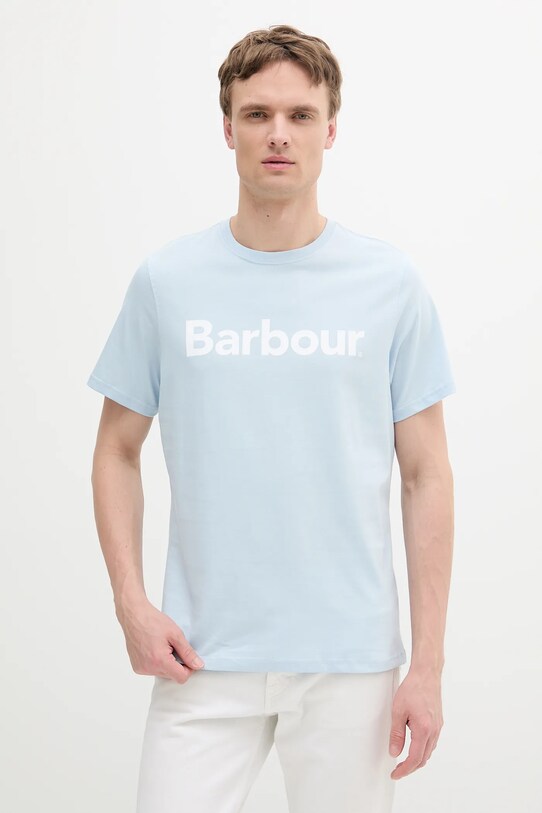 Barbour t-shirt in cotone sovrastampa blu MTS0531