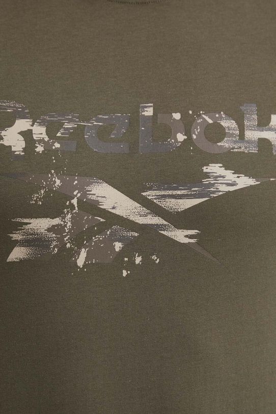Βαμβακερό μπλουζάκι Reebok 100070986 πράσινο
