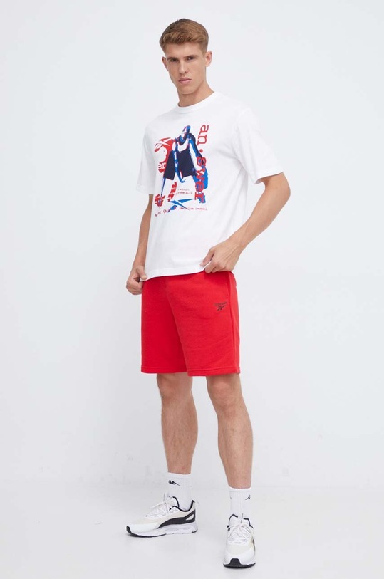 Βαμβακερό μπλουζάκι Reebok Classic Basketball 100070708 λευκό AW23