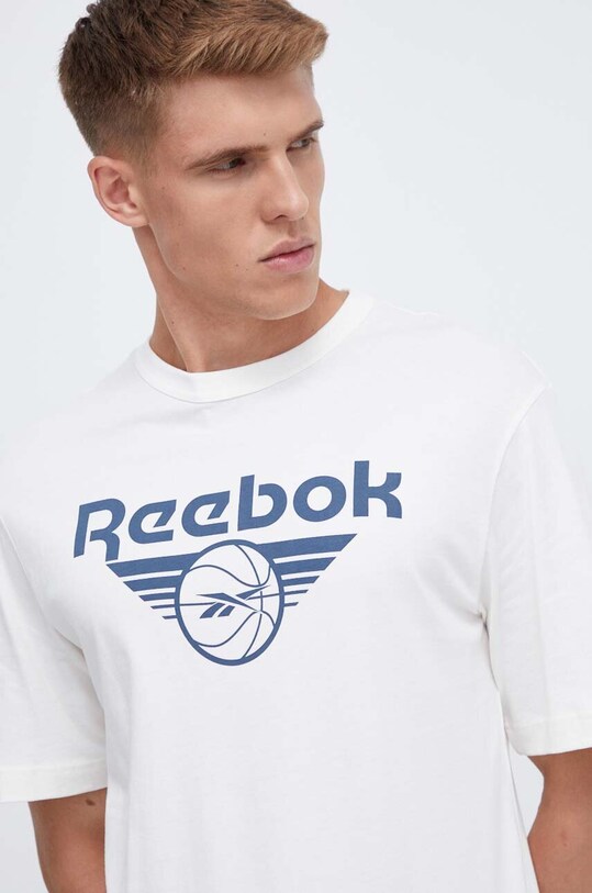 Хлопковая футболка Reebok Classic Basketball бежевый 100070719