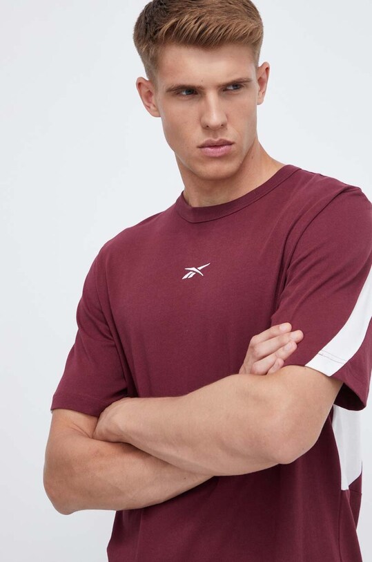 Хлопковая футболка Reebok Classic бордо 100036149