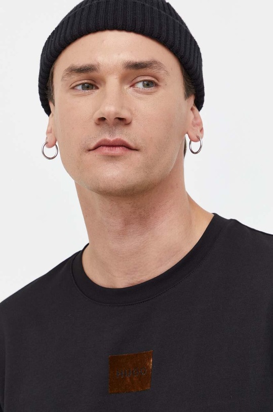 HUGO t-shirt bawełniany czarny 50501005