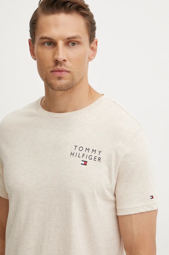 Бавовняна футболка lounge Tommy Hilfiger regular бежевий UM0UM02916