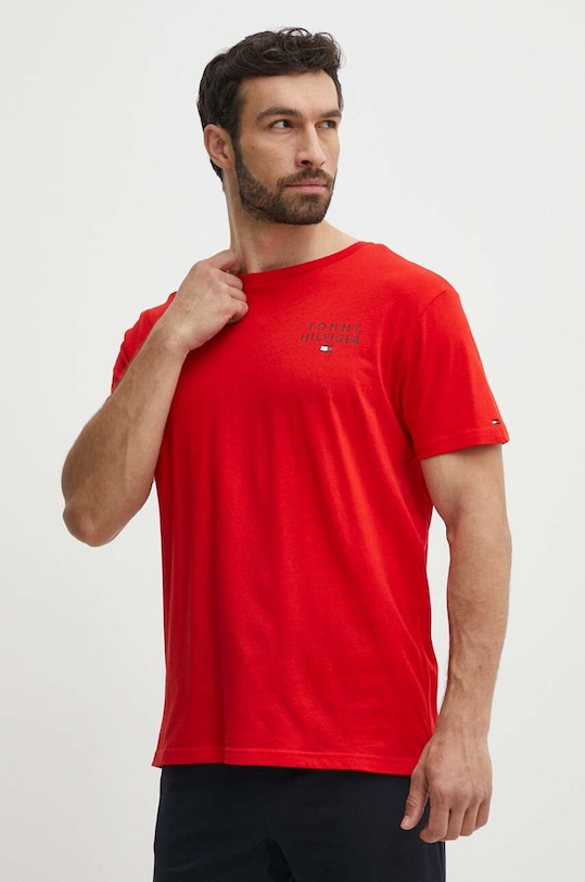 Tommy Hilfiger t-shirt lounge bawełniany czerwony UM0UM02916