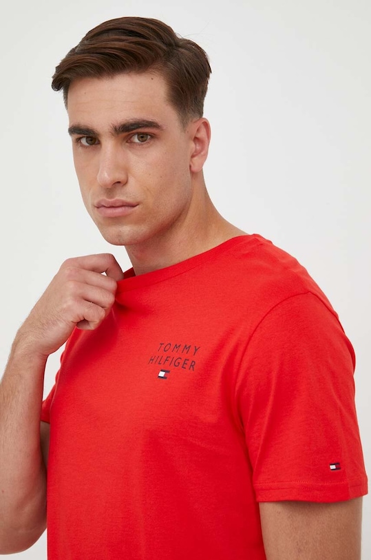 Tommy Hilfiger t-shirt lounge bawełniany regular czerwony UM0UM02916