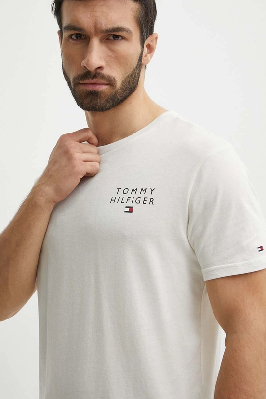 Tommy Hilfiger t-shirt lounge bawełniany regular beżowy UM0UM02916