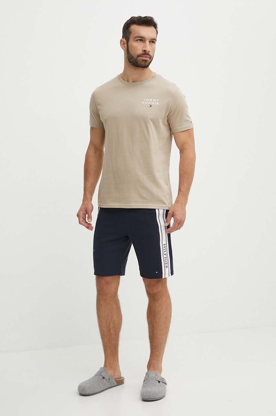 Tommy Hilfiger t-shirt lounge bawełniany UM0UM02916 beżowy AW24