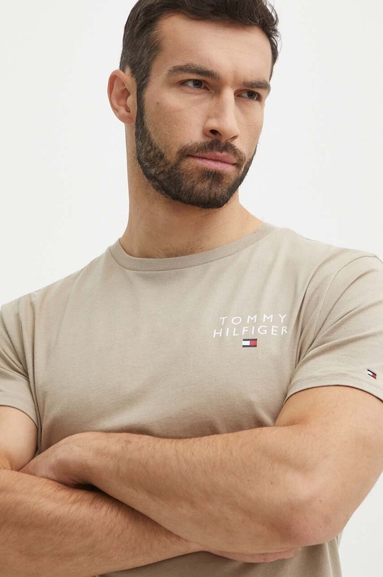 Tommy Hilfiger t-shirt lounge bawełniany beżowy UM0UM02916