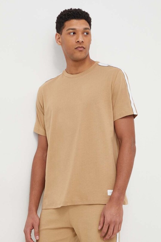 Tommy Hilfiger tricou din bumbac uni bej UM0UM03005