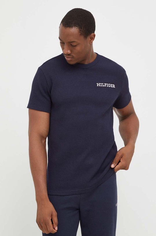 Bavlnené tričko Tommy Hilfiger jednofarebný tmavomodrá UM0UM03116