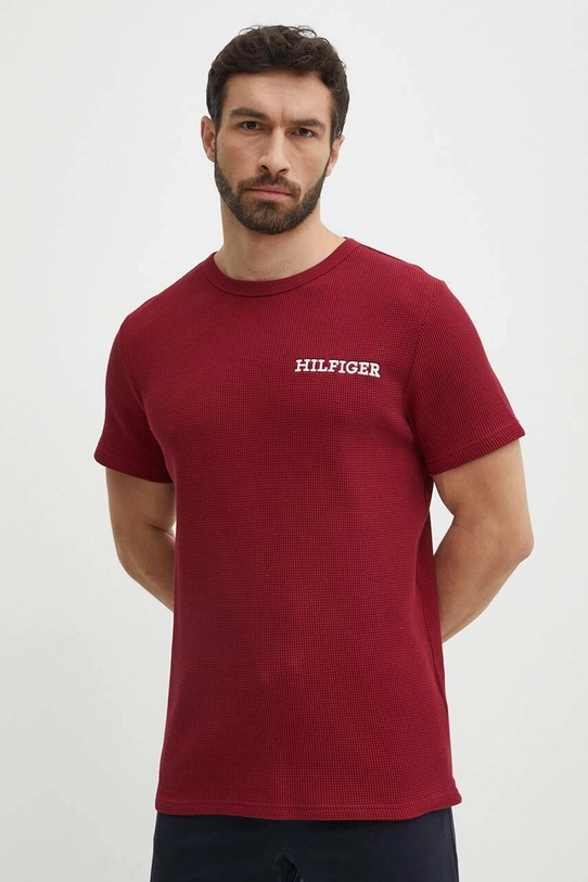 Tommy Hilfiger t-shirt lounge bawełniany bordowy UM0UM03116