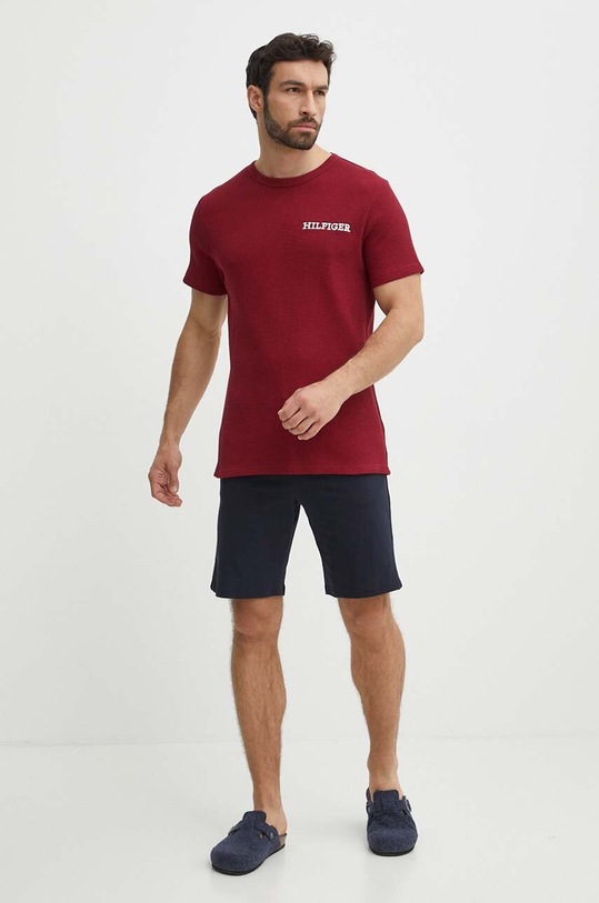Хлопковая футболка lounge Tommy Hilfiger UM0UM03116 бордо SS24