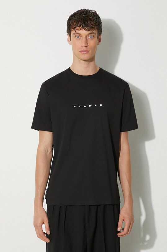 Бавовняна футболка STAMPD чорний SLA.M3047TE.BLK