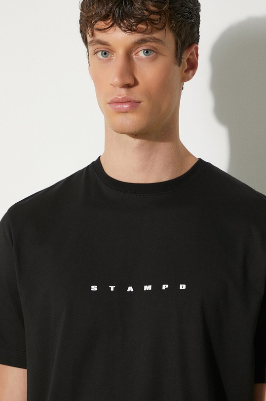 STAMPD tricou din bumbac SLA.M3047TE.BLK negru