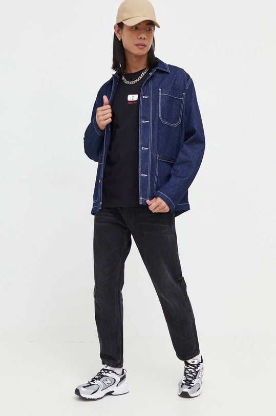 Bavlněné tričko Iceberg F02L.6325 černá AW23