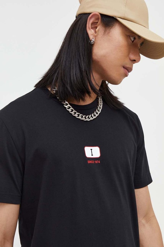 Bavlněné tričko Iceberg černá F02L.6325