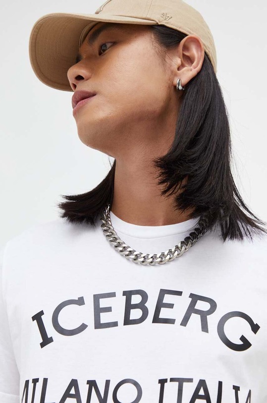 Βαμβακερό μπλουζάκι Iceberg λευκό F02N.6325