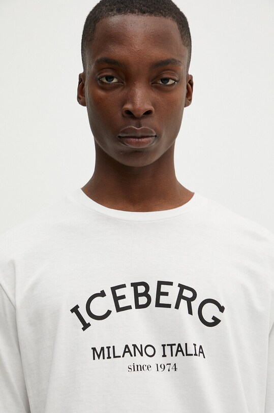 Bombažna kratka majica Iceberg bež F02N.6325