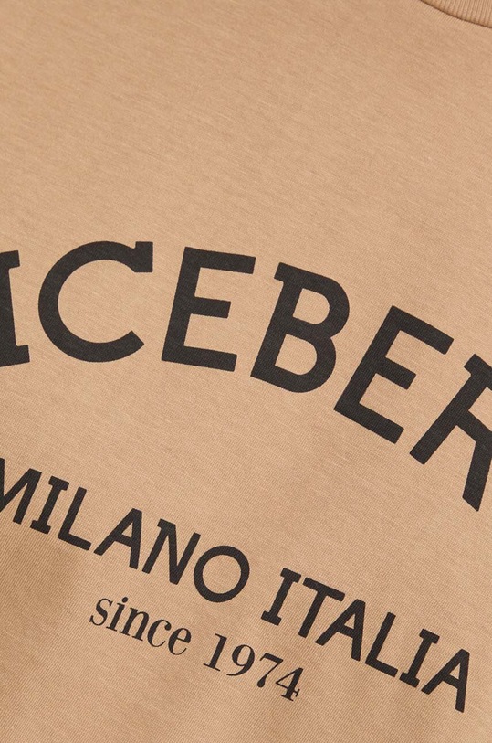 Bombažna kratka majica Iceberg F02N.6325 bež
