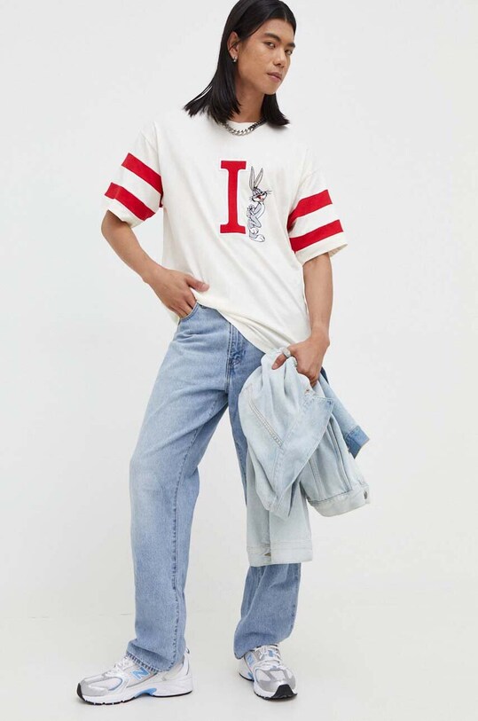Βαμβακερό μπλουζάκι Iceberg x Looney Tunes F072.6301 μπεζ AW23