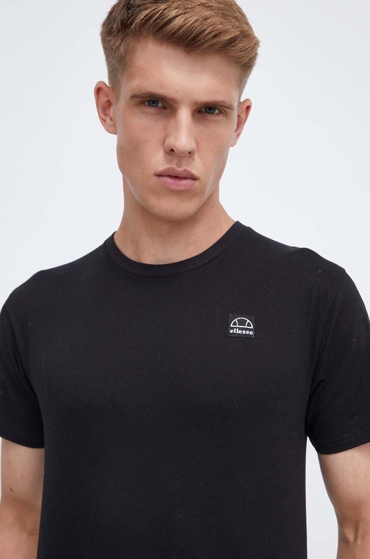 Βαμβακερό μπλουζάκι Ellesse μαύρο SHP15889