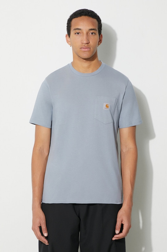 Bavlnené tričko Carhartt WIP regular modrá I030434.1NKXX