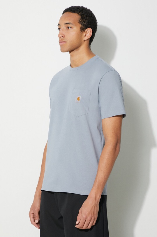 Carhartt WIP t-shirt bawełniany S/S Pocket niebieski I030434.1NKXX