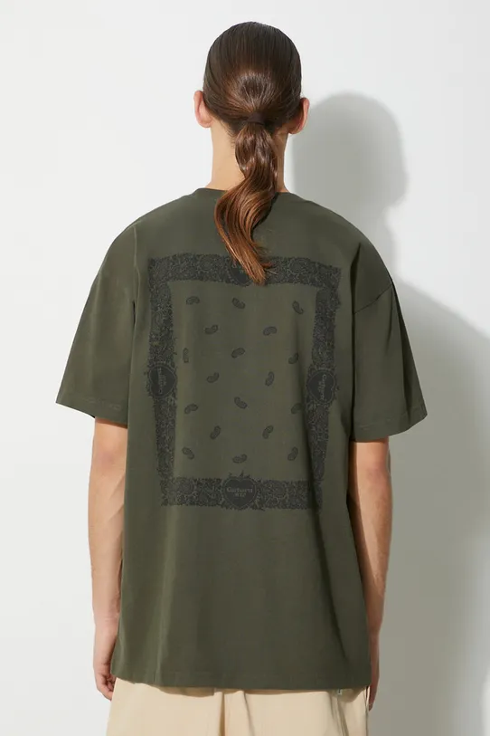 Carhartt WIP cotton t-shirt S/S Paisley T-Shirt I032439.1SQ06 green AW23