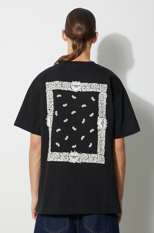 Carhartt WIP cotton t-shirt S/S Paisley T-Shirt I032439.K0206 black AW23