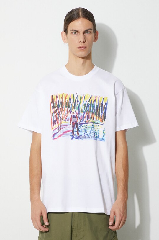 Carhartt WIP cotton t-shirt Ollie Mac Icy Lake relaxed white I032408.02XX